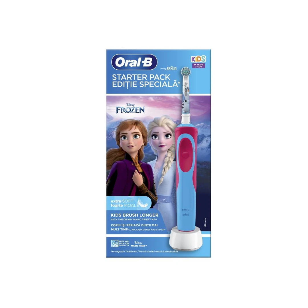 Periuta de dinti electrica pentru copii Oral-B Frozen, 7600 oscilatii/min, Extra Soft, Multicolor - 