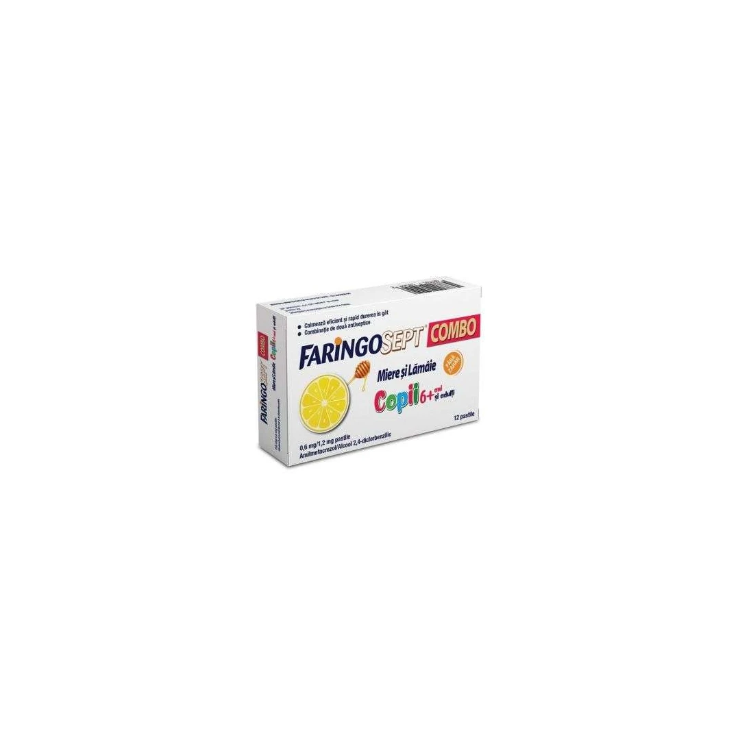 Faringosept Combo Miere si Lamaie 0,6 mg/1,2 mg pastile - 