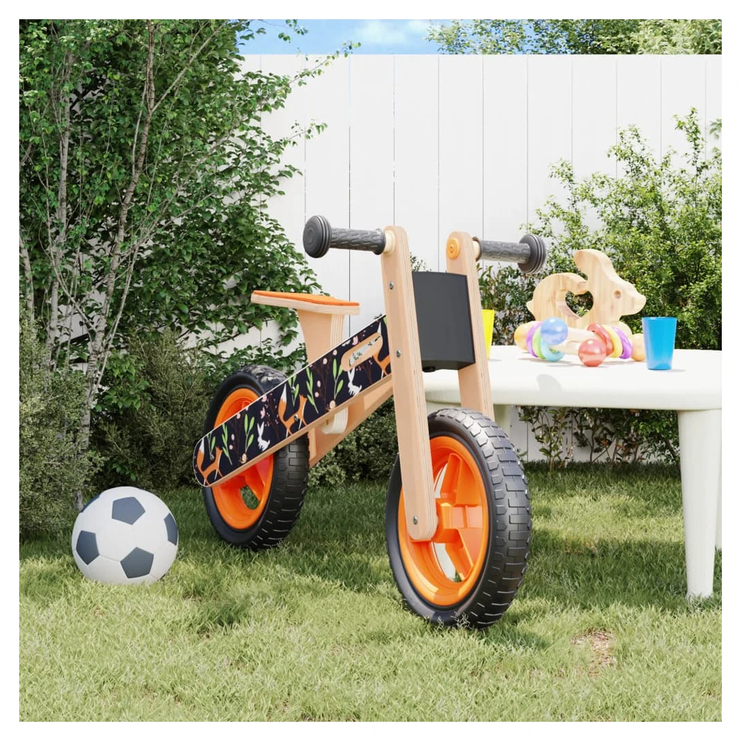 Bicicletă de echilibru pentru copii, imprimeu și portocaliu - Această bicicletă de echilibru oferă copiilor o modalitate excelentă de a învăța echilibrul, coordonarea și direcția. Funcții reglabile: Șezutul bicic...