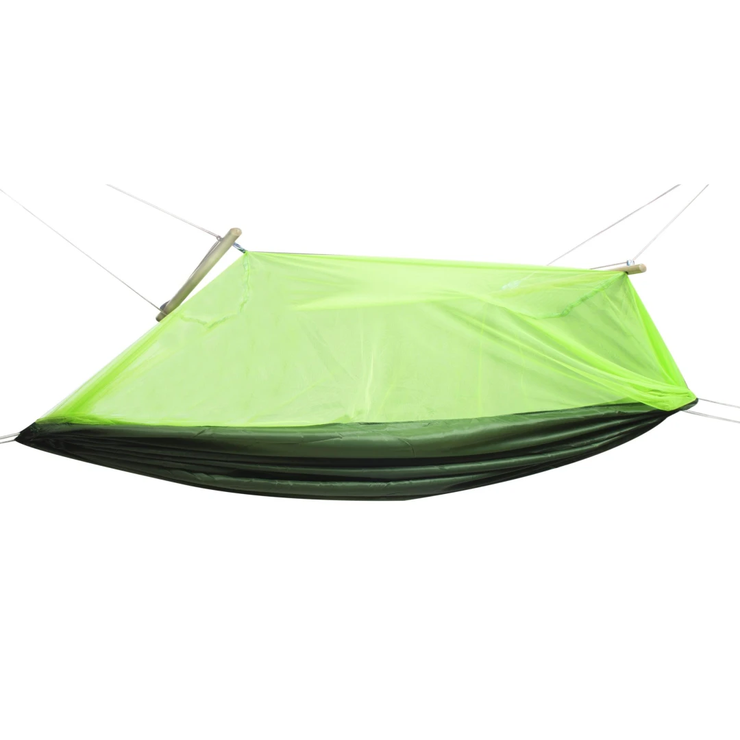 Hamac de Camping Dublu (2 persoane), 200 x 100 cm + Plasa de tantari, culoare Verde - 