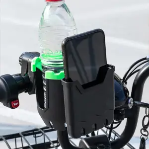 Suport 2-IN-1 pentru telefon si sticla de apa, montaj pe motocicleta, bicicleta, scuter, trotineta, carucior bebelus - 
