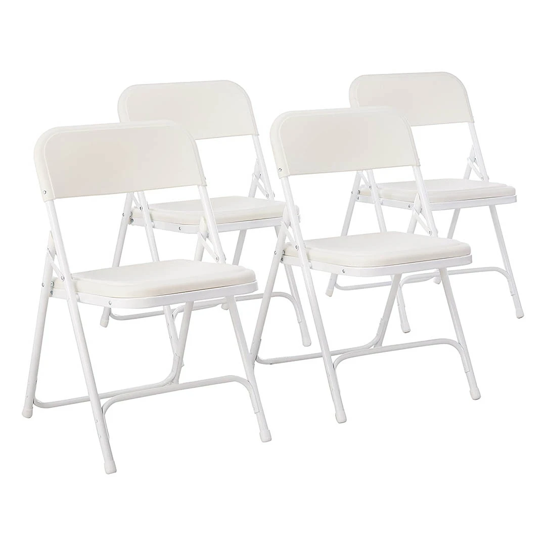 Set 4 scaune captusite si pliabile, Alb - 