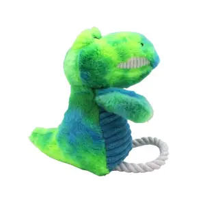 Jucărie dinozaur verde cu sunet pentru câini - 