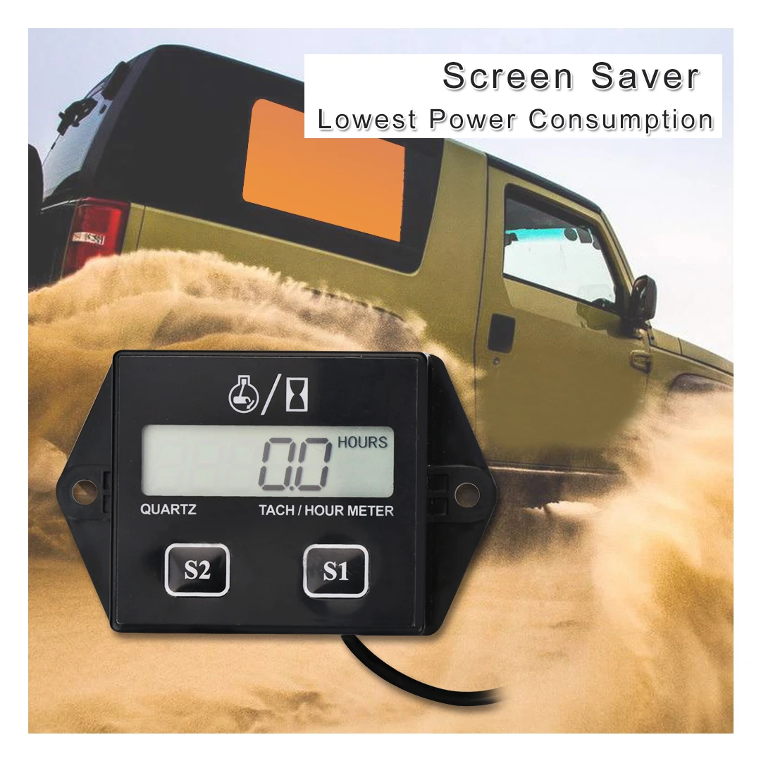 Contor orar cu afisaj LCD pentru motoarele in 2T si 4T pe benzina, ATV, Tractor, Utilaje agricole - 