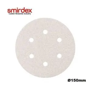 Disc abraziv Velcro (6 gauri) 150mm granulatie P120 SMIRDEX - 
