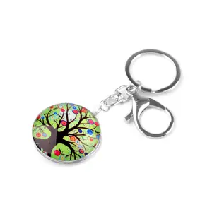 Breloc pentru chei Tree of Life 3.5 cm Kyrra, Verde - 