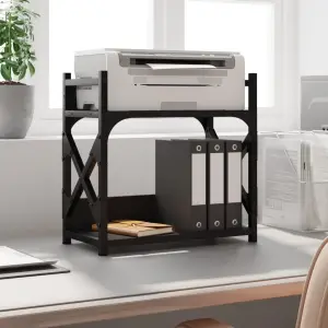 Suport imprimantă 2 niveluri negru 40x20x40 cm lemn prelucrat - Suportul pentru imprimantă cu 2 niveluri păstrează totul ușor accesibil și vă face locul de muncă organizat și ordonat. Material durabil și robust: Le...