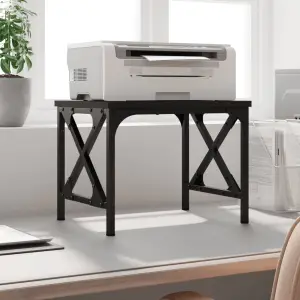 Suport pentru imprimantă, negru, 40x30x31 cm, lemn prelucrat - Suportul pentru imprimantă păstrează totul ușor accesibil și vă face locul de muncă organizat și ordonat. Material durabil și robust: Lemnul prelucrat...