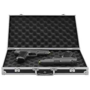 Valiză pentru armă, negru, aluminiu ABS - Folosiți această valiză de armă pentru necesitățile de depozitare sau transport ale armelor dvs.! Confecționată din lemn cu un strat de ABS și margini...