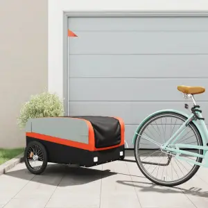Remorcă de marfă pentru biciclete negru/portocaliu 45 kg fier - Această remorcă de bicicletă versatilă și robustă va fi ideală pentru a transporta mărfuri grele, datorită capacității sale maxime de încărcare de 45...