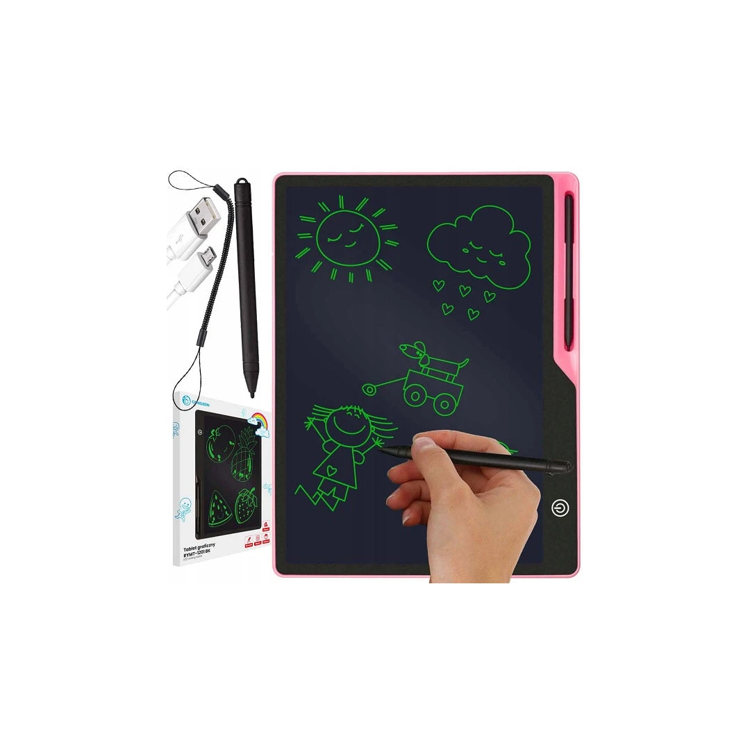 Tableta grafica pentru copii,Scris si desenat,Dimensiune 16 inch,Roz - Roz - 