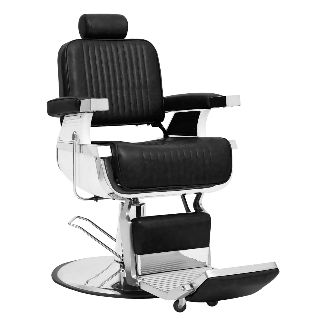 Scaun frizer, negru, 68 x 69 x 116 cm, piele ecologică - Oferiți clienților o experiență minunată cu acest scaun de frizerie. Este ideal pentru coafură, bărbierit, îngrijire facială etc., în saloane de înfru...