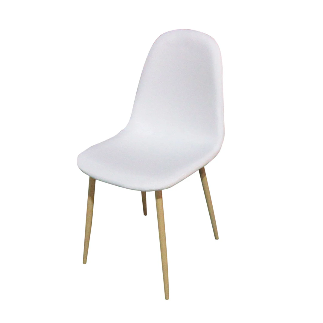 4 buc scaune acoperite cu material textil. alb - 