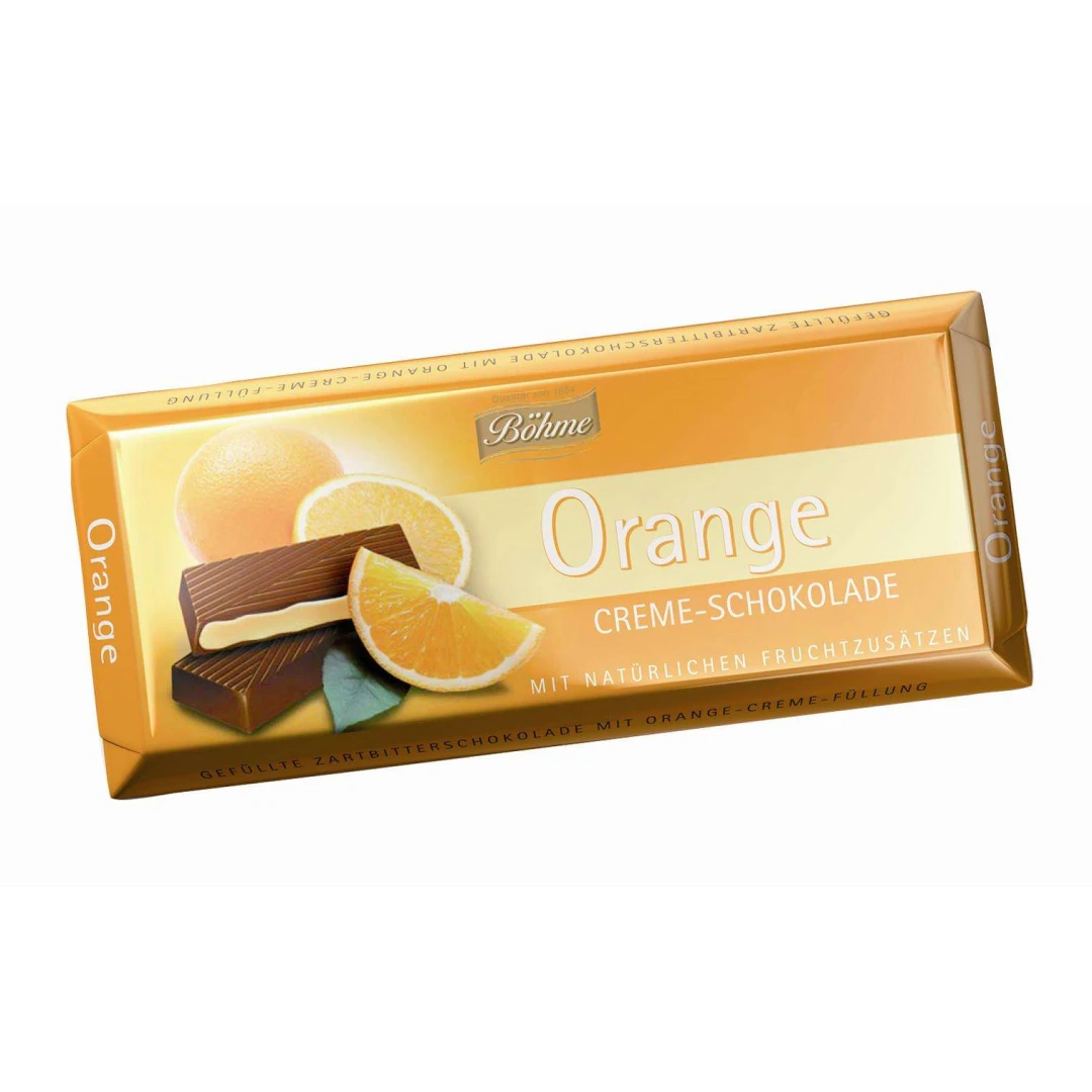 Tableta de ciocolata cu crema de portocale Bohme 100g - 