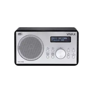 Radio cu ceas Vivax DW-2 DAB, 5W, FM, DAB+, Bluetooth, afisaj LED, 30 posturi presetate, carcasa lemn, negru - 
