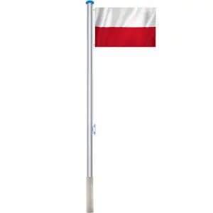 Stalp pentru steag cu drapelul Poloniei cu doua fete de 90x150 cm - 