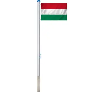 Stalp pentru steag cu drapelul Ungariei cu doua fete de 90x150 cm - 