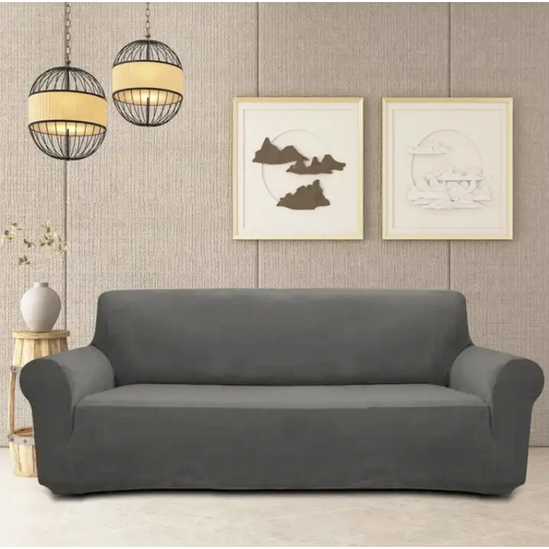 Husa universala pentru canapea standard cu 3 locuri, imitatie catifea, culoare - 