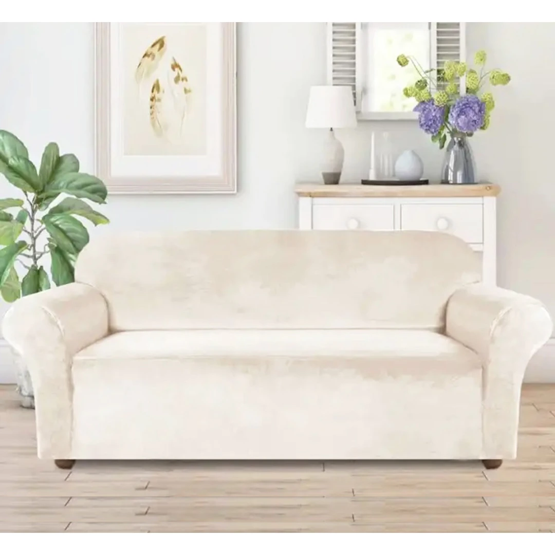 Husa universala pentru canapea standard cu 3 locuri, imitatie catifea, culoare - 