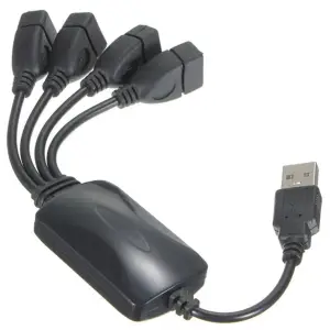 Hub USB 2.0 cu 4 port-uri, Calitate Premium, Negru - 