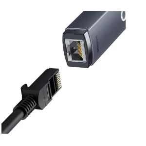ADAPTOR RETEA Baseus Lite, USB Type-C to RJ-45 Gigabit LAN,metalic, LED, gri &quot;WKQX000313&quot; - 