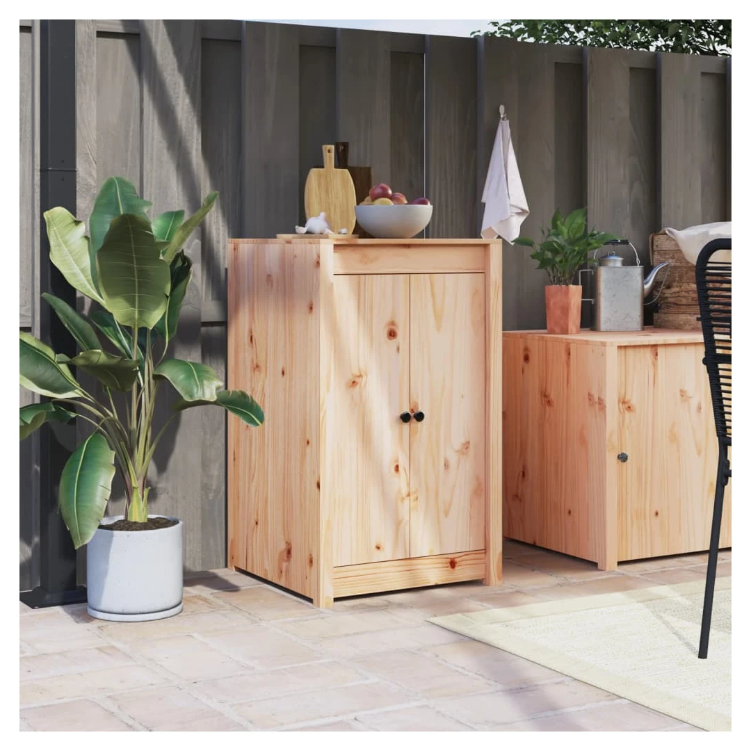 Dulap de bucătărie de exterior, lemn masiv de pin - Creați o bucătărie în aer liber cu acest dulap de bucătărie de exterior, din lemn, conform dorințelor dvs. și bucurați-vă de confort în grădină. Lemn...