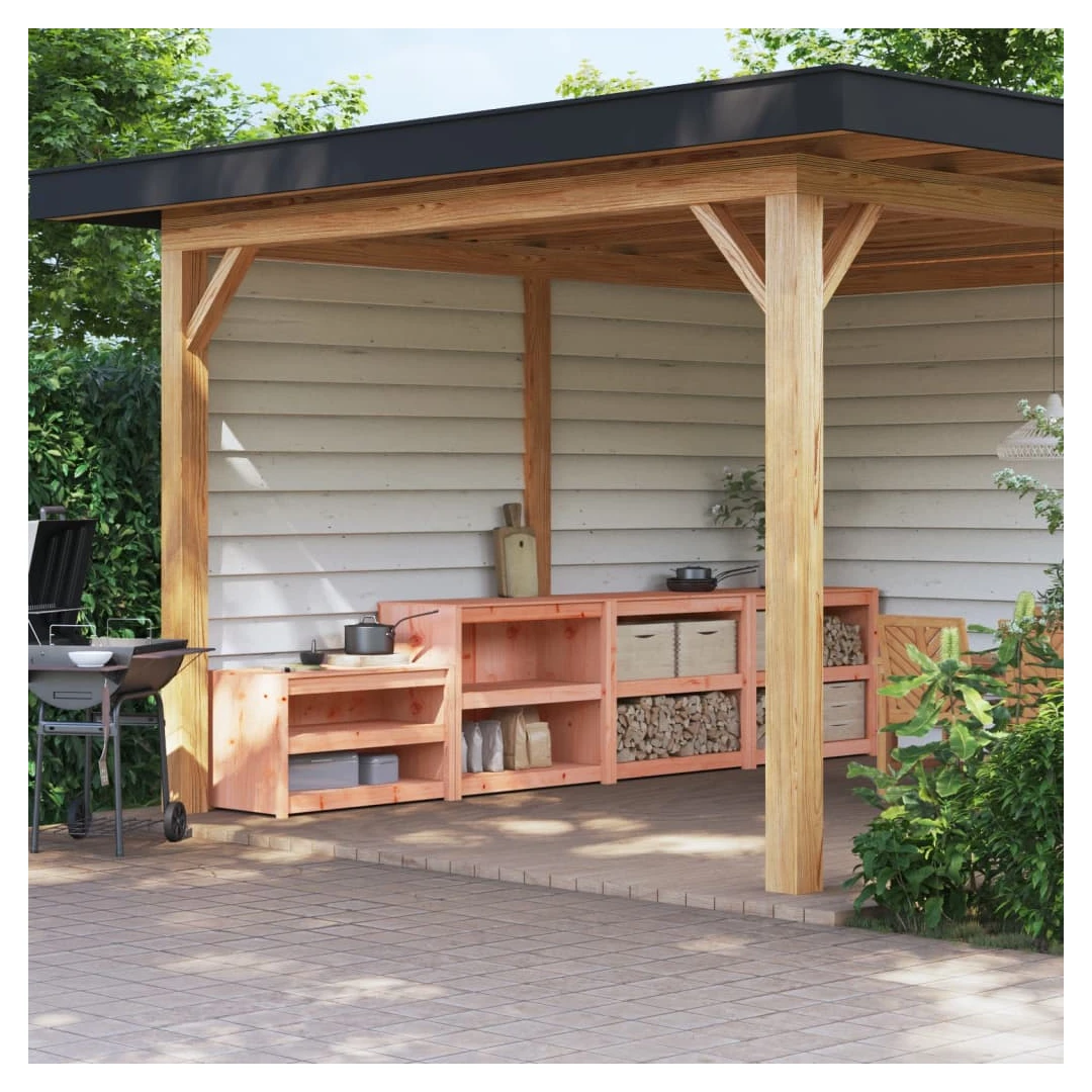 Dulapuri de bucătărie de exterior, 3 buc., lemn masiv douglas - Creați o bucătărie în aer liber cu acest dulap de bucătărie de exterior, din lemn, conform dorințelor dvs. și bucurați-vă de confort în grădină. Lemn...