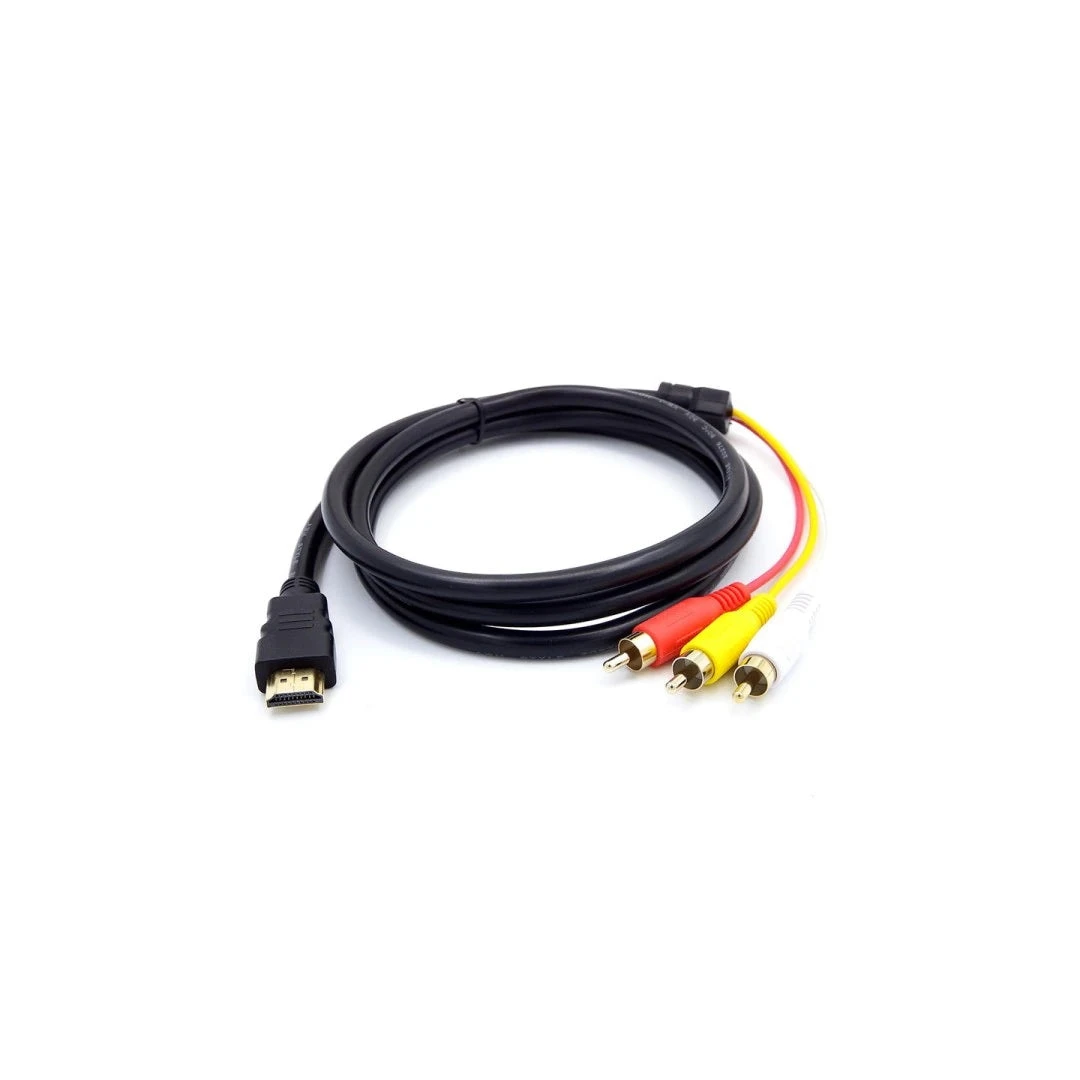 Cablu Adaptor de Conectare Video, HDMI - 3xRCA, Lungime 1.5m - Negru - 