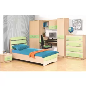 DORMITOR TERRY VERDE - Alege din oferta noastra mobilier dormitor pat L101xA224xi102cm, culoare verde. Avem super oferte la mobila dormitor, nu rata
