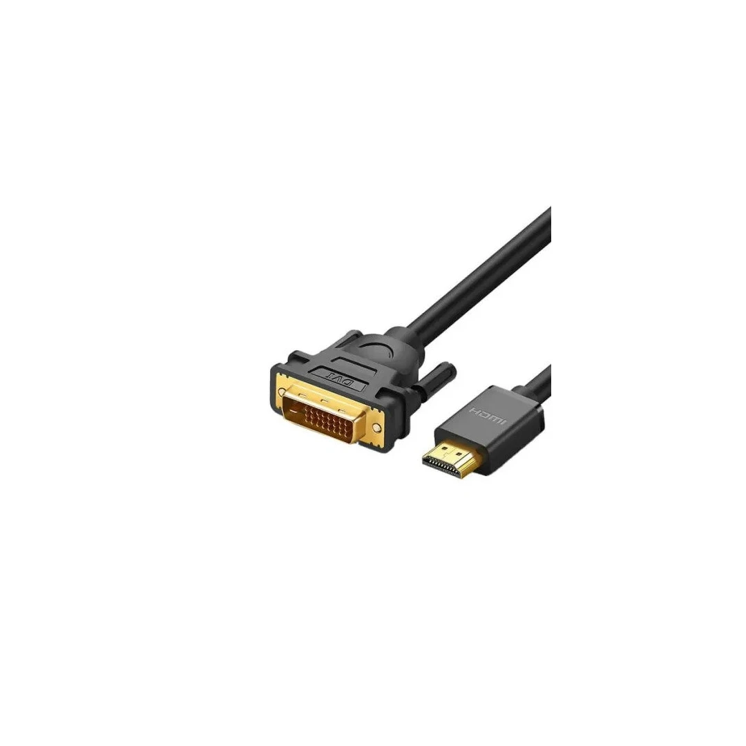 CABLU video Ugreen, "DP106" HDMI (T) la DVI (T), rezolutie maxima FHD , conectori auriti, 2m, braided, negru "10135" - 