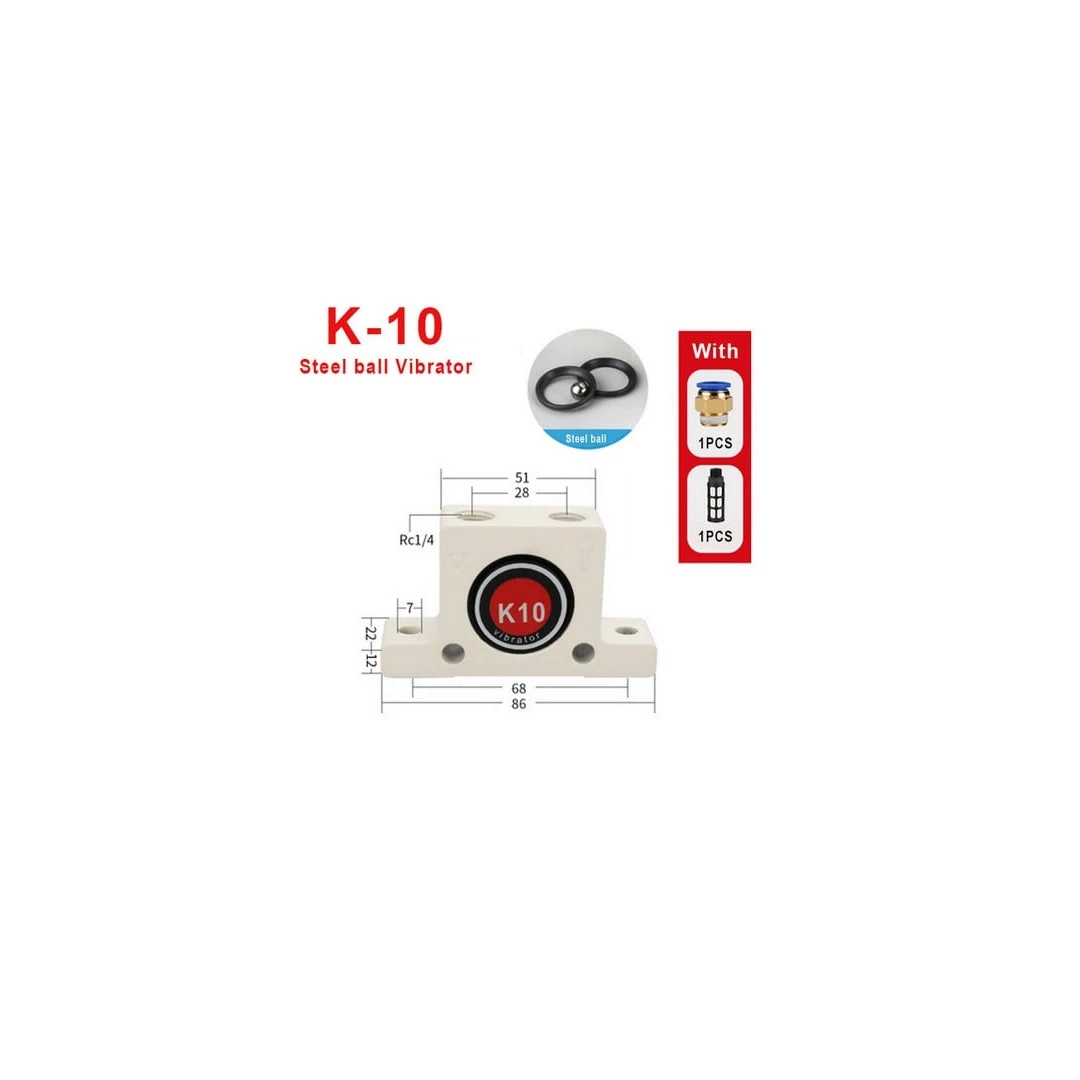 Vibrator pneumatic oscilant tip bilă K10 oscilare 22500 VPM vibrare 245 N CH120 - 