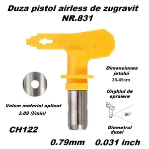 Duza NR.831 pentru pistol airless de zugravit 0.79mm CH122 - 