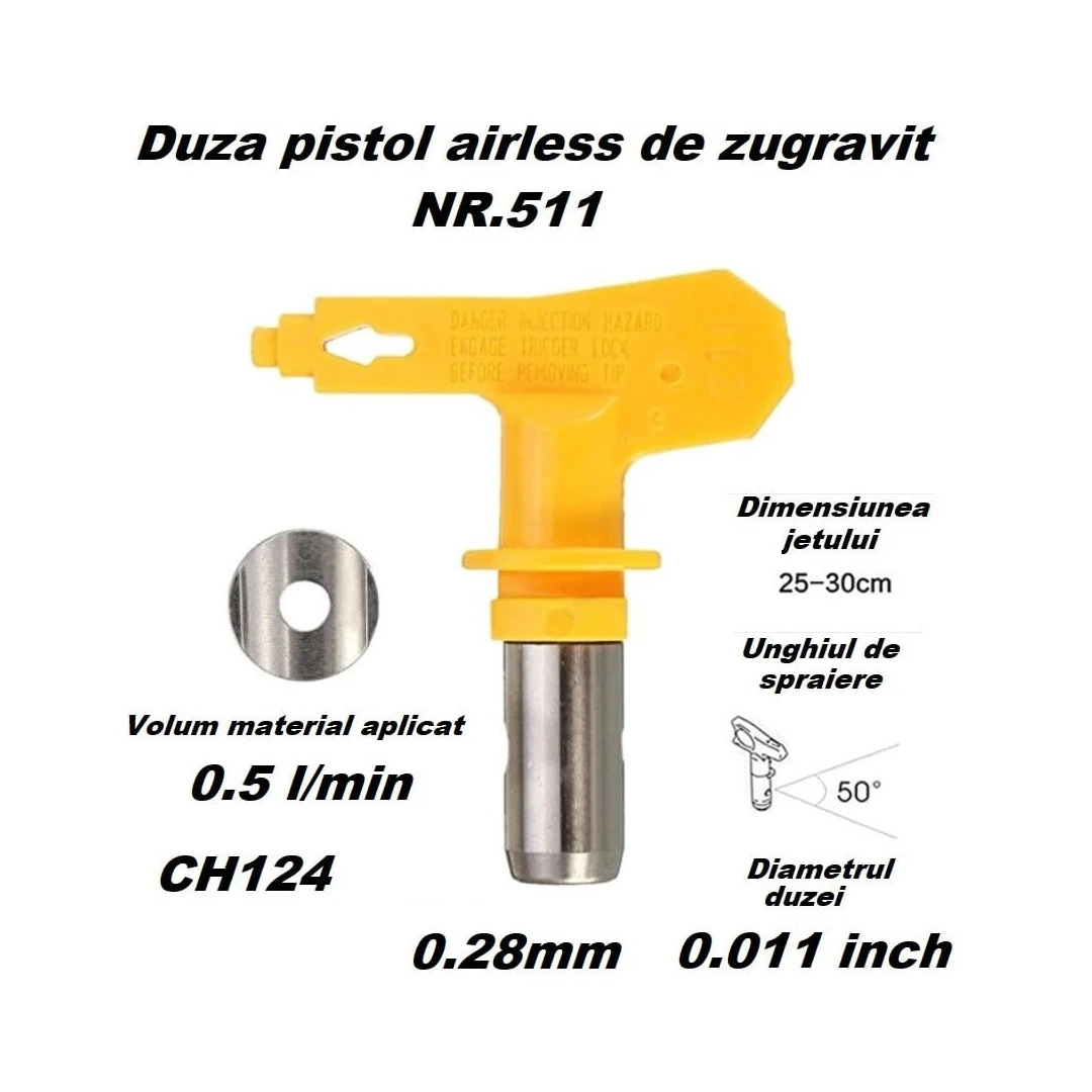Duza NR.511 pentru pistol airless de zugravit 0.28mm CH124 - 