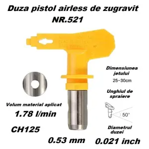 Duza NR.521 pentru pistol airless de zugravit 0.53mm CH125 - 