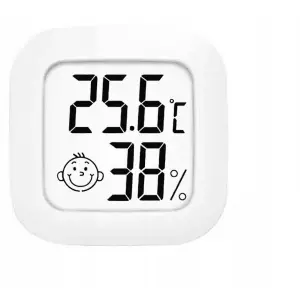 Termometru si higrometru de camera, Indicator umiditate, compact, alb - 43 x 43 x 12.5 mm - 