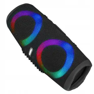 Boxa stereo Bluetooth, cu lumina ambientla multicolora, stereo - Negru - 