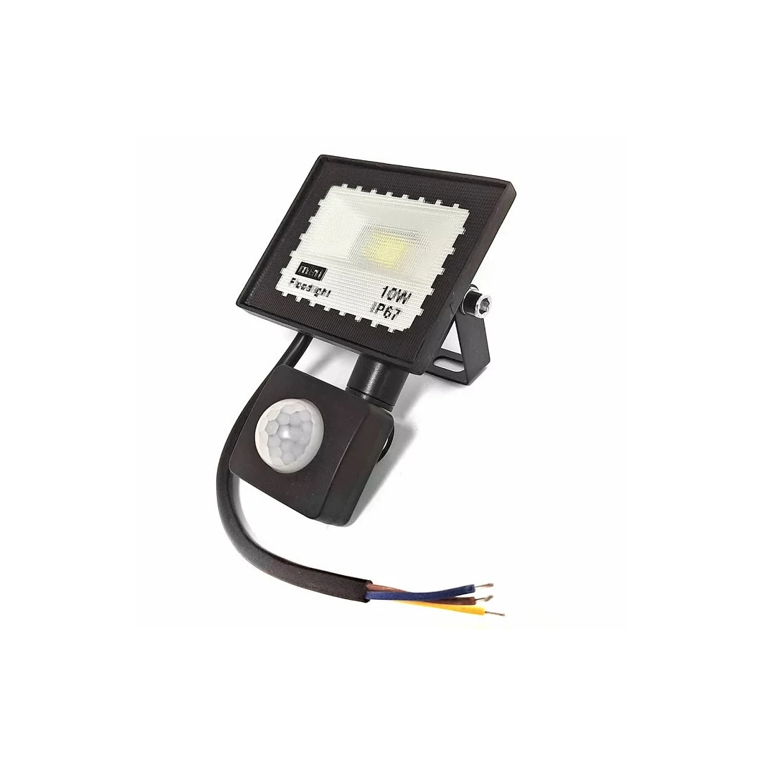 Proiector halogen LED 10 W cu senzor de miscare - Negru - 