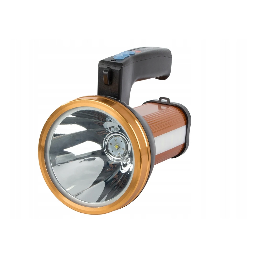 Lanterna LED TD-5900, Putere 100 W, Raza iluminare 500m, cu functie de incarcator - Auriu - 