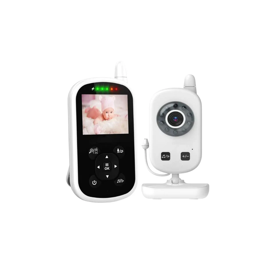 Sistem de monitorizare video si audio pentru bebelusi, Wireless - Alb - 