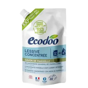 Detergent lichid de rufe ultraconcentrat cu sapun de Marsilia, Ecodoo, 1.5L - 