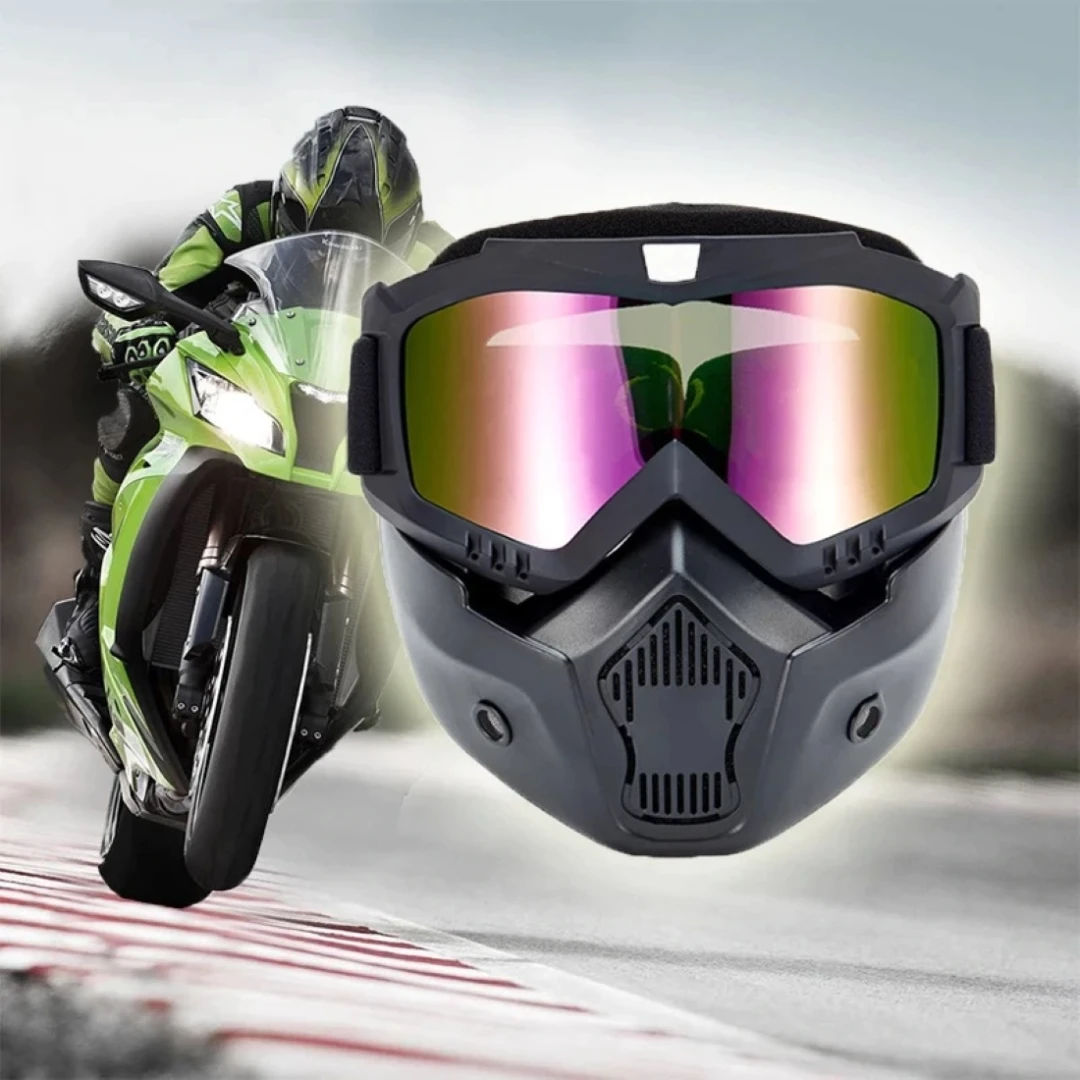 Masca de Protectie cu Ochelari Detasabili, cu destinatie Moto, ATV, SSV, QUAD - 
