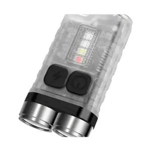 Mini lanterna portabila multifunctionala breloc 10 moduri XPG reincarcabila magnetica LED rosu albastru UV ,transparenta - 