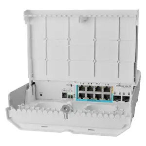 Smart Switch outdoor, 8 x Gigabit (7 PoE in), 2 x SFP+ 10Gbps - Mikrotik CSS610-1Gi-7R-2S+OUT - 