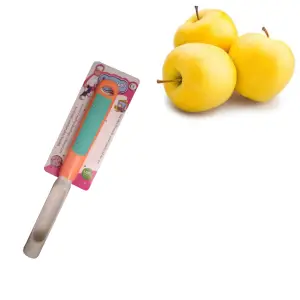 Cutit Cotoare Fructe, Maner dublat cu Silicon Antiaderent, 24,5 cm, Multicolor - 