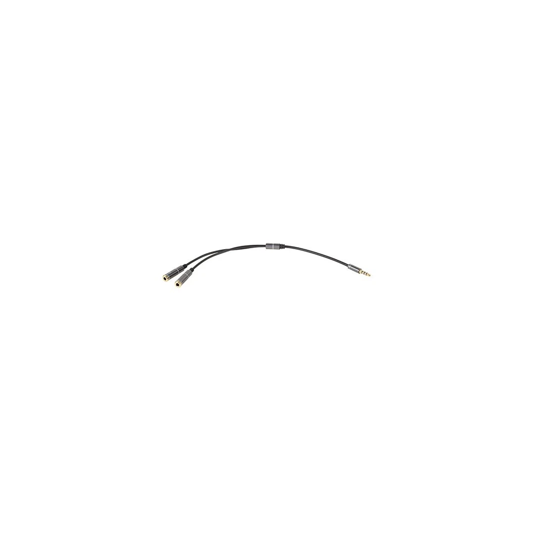 Cablu Adaptor 3.5 4 Pini-2x 3.5 Stereo 20cm - 