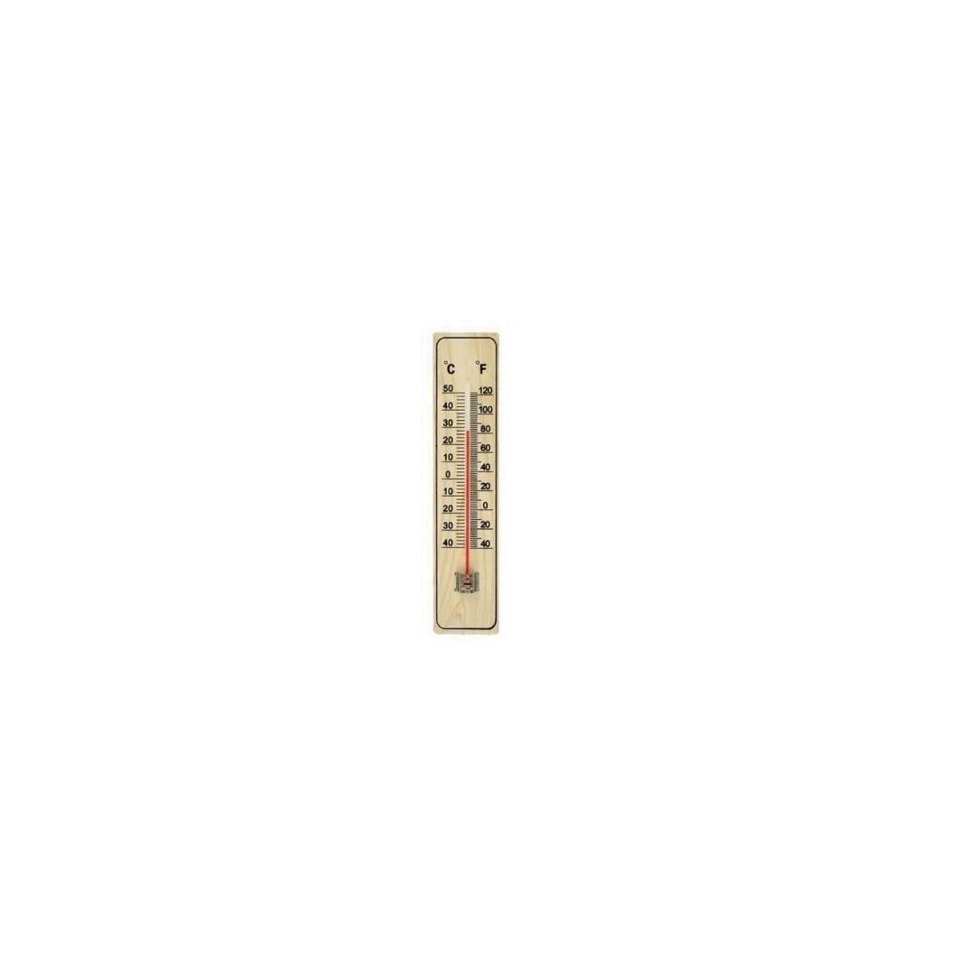 Termometru de perete pe suport de lemn, Strend Pro TMM-032 Woody, 220x50x13 mm - 
