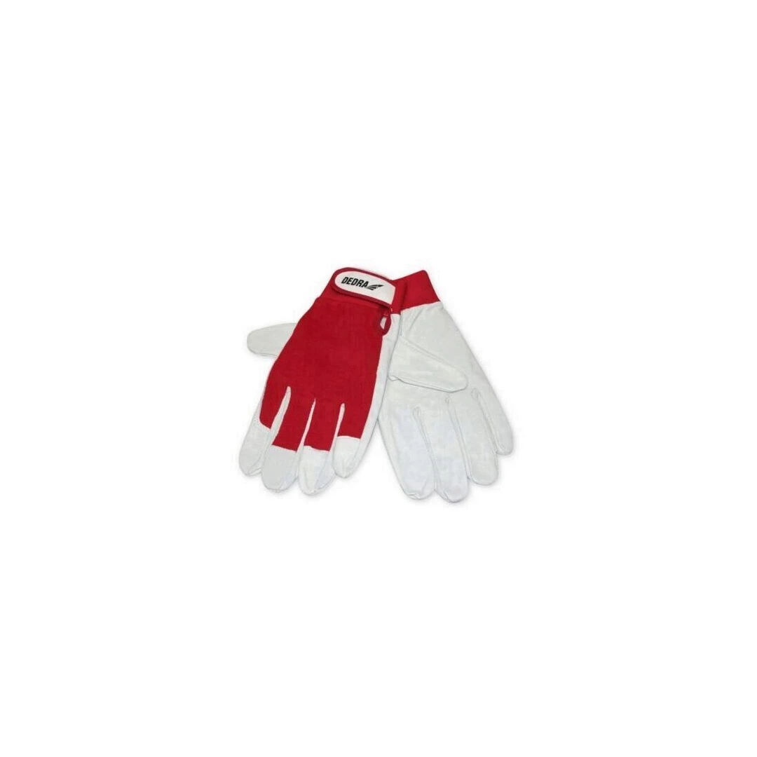 Mănuși de protecție din piele de porc pe palme, Dedra Rosu, marimea XL - 