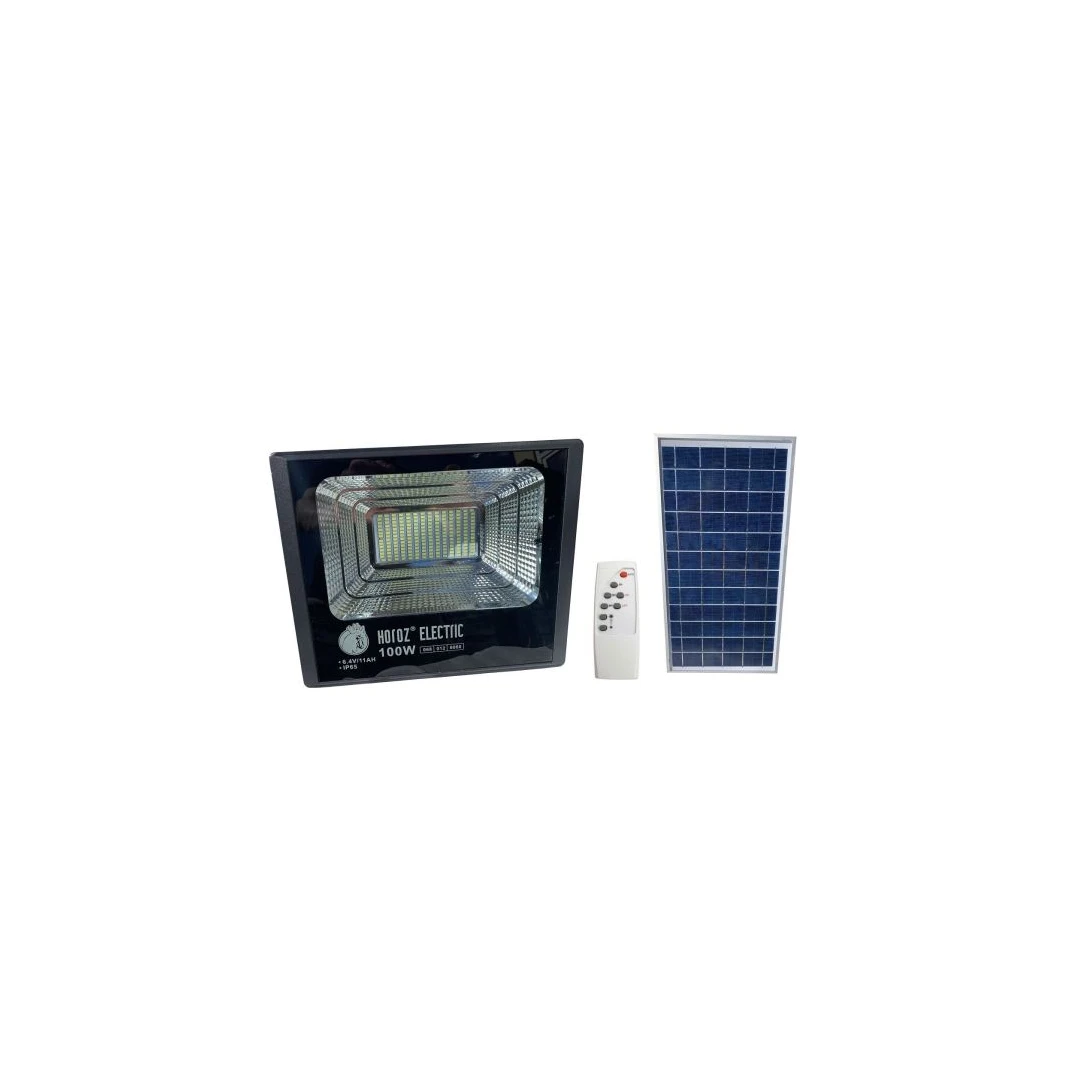 Proiector cu panou solar Tiger-100, Li-Ion, telecomanda, 100 W, 890 lm, lumina rece, IP65, aluminiu - 