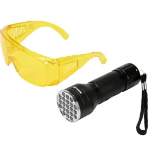 Kit lanterna led UV cu ochelari, Vorel 82756, aluminiu, 255 lm - 