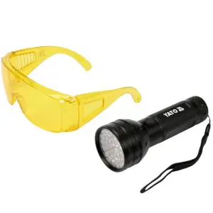 Kit lanterna led UV cu ochelari, Yato YT-08581, aluminiu, 300 lm - 
